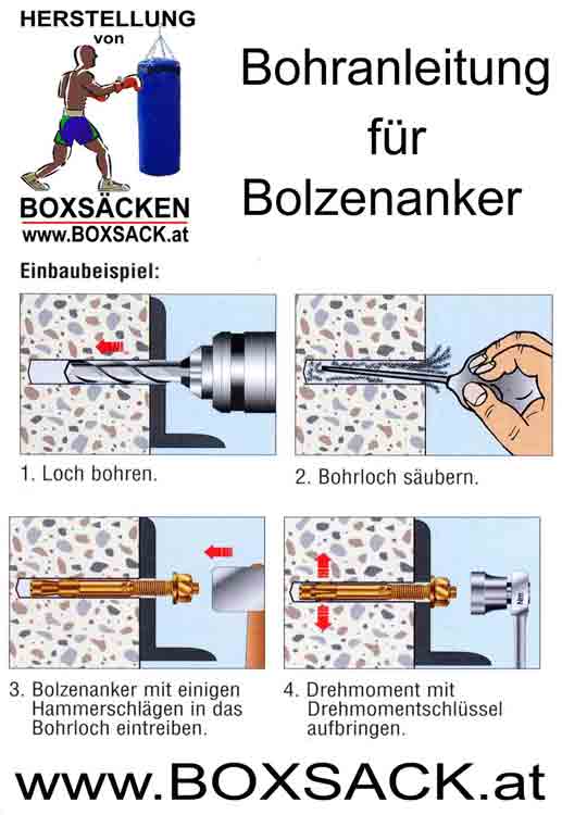 Bolzenanker Schwerlastanker für Boxsack Halterung