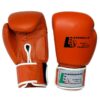 langlebige boxhandschuhe winner 2.0 aus orangefarbenem rindsleder, geeignet für intensives training.