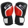 leder boxhandschuhe dominator 2.0 schwarz weiß rot mit verstärktem klettverschluss und langlebigem material.