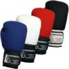 IMPACT PRO Boxhandschuhe in den Farben Blau, Weiß, Rot und Schwarz, mattes Finish, Deutschland.