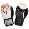rückansicht der boxhandschuhe strong fire, robust verarbeitet mit angenähtem daumen und optimaler passform.