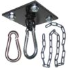 Boxsack Halterung 4 Loch in Schwarz mit Karabinerhaken, Kette und Montagematerial, perfekt für Deutschland.