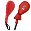 Robustes Schlagpolster Kick Pad Typ Single in Rot mit PU-Beschichtung und Armschlaufe.