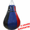 Robuster Studio-Boxsack HURRIKAN in rot-blau-schwarz mit 5 Jahren Garantie, ideal für intensives Training in Deutschland.