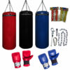 Boxsack Set Mega Paket gefüllt mit Handschuhen, Deckenset und Zubehör, ideal für Boxtraining in Deutschland.