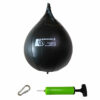 Boxbirne Speedball aus Kunstleder in Schwarz, inklusive Pumpe und Karabinerhaken, ideal für Boxtraining in Deutschland.