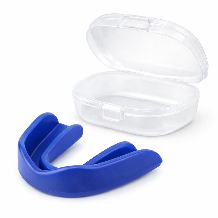 zahnschutz einfach erwachsene blau mundschutz mit aufbewahrungsbox für boxen kickboxen und kampfsport