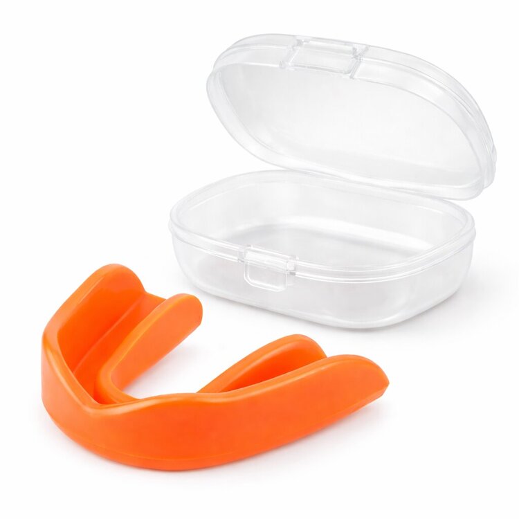 zahnschutz einfach erwachsene orange mundschutz mit aufbewahrungsbox für boxen kickboxen und kampfsport