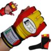 mma-grappling-handschuhe-leder-rot-gelb-hochwertige-naehte Bild-Titel: