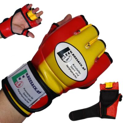 MMA Handschuhe Rot Gelb in verschiedenen Größen Bild a