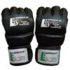 leder mma-handschuhe schwarz-grau, mit robustem klettverschluss und sicherem daumenschutz.