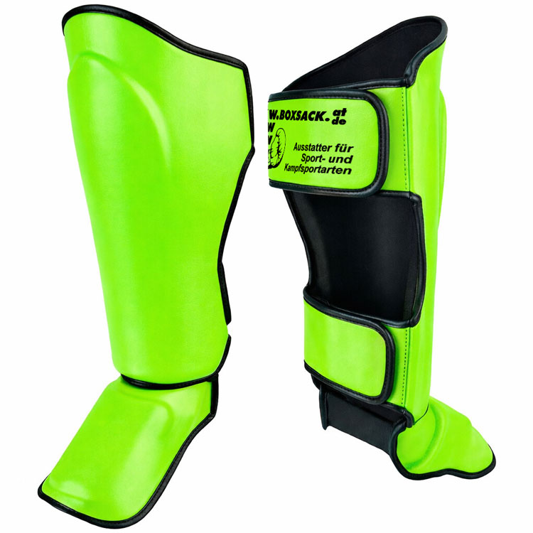 Schienbeinschoner Neon aus Rindsleder Grün