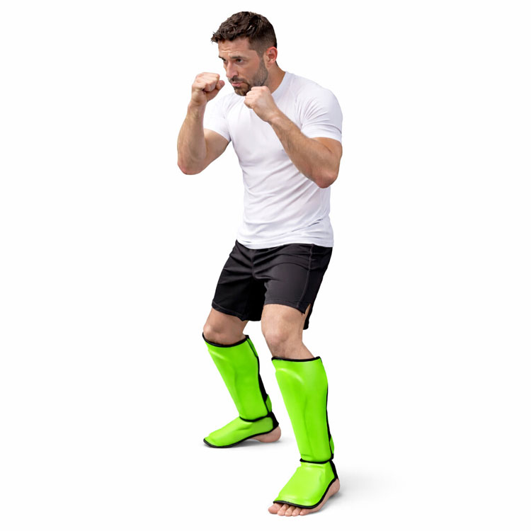 Alternative view of Schienbeinschoner Neon aus Rindsleder Grün