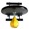 Verstellbare Speedball-Plattform mit gelbem Speedball und hochwertigem Drehwirbel aus verchromtem Stahl.