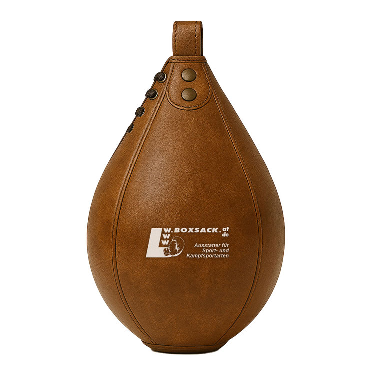 Premium Speedball aus braunem Echtleder für effektives Boxtraining, ideal für schnelle Schläge und verbessertes Reaktionstraining.