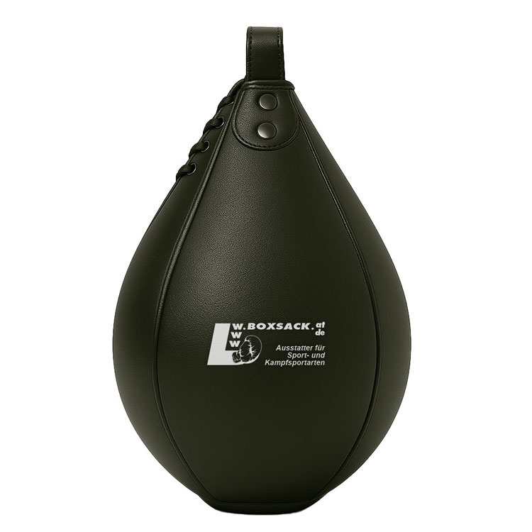 Schwarze Echtleder-Speedball für effektives Boxtraining, ideal für schnelle Schläge und Reaktionsverbesserung.