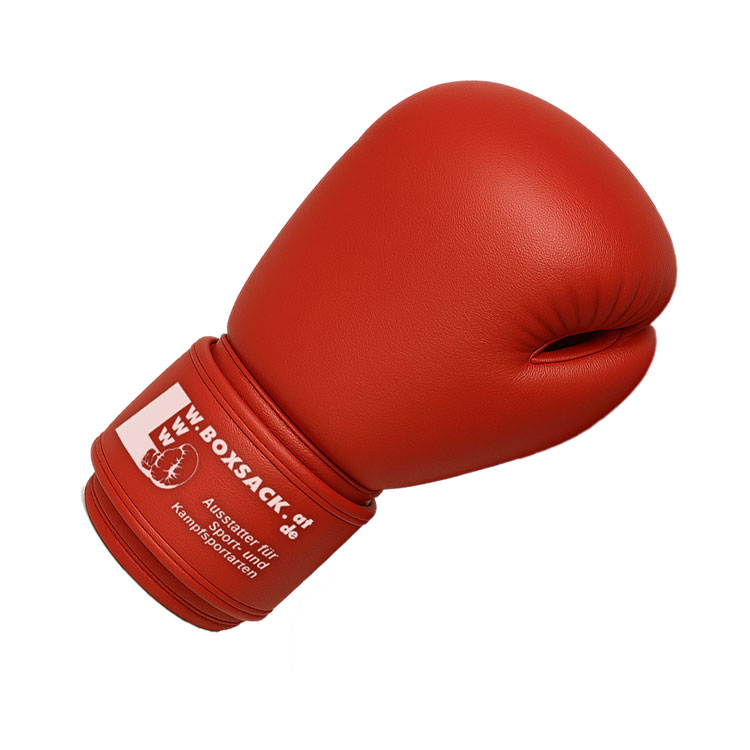 Einzelner roter Impact X Red Boxhandschuh aus Premium-Rindsleder für Training und Sparring.