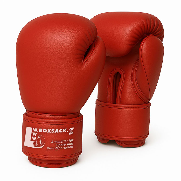 Premium Boxhandschuhe Impact X Red aus rotem Rindsleder mit robuster Polsterung für Training und Sparring.