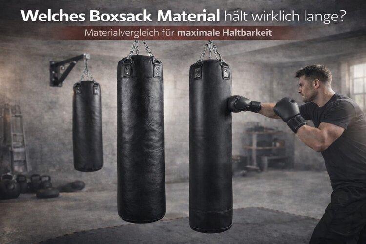 Boxsack Material Vergleich zwischen Rindsleder und hochreißfestem Profi-Material im Training