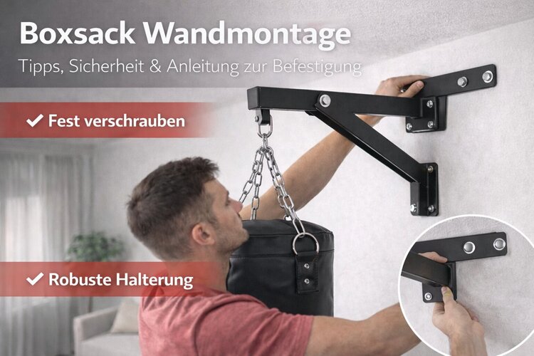 Boxsack Wandmontage mit stabiler Wandhalterung und sicherer Befestigung