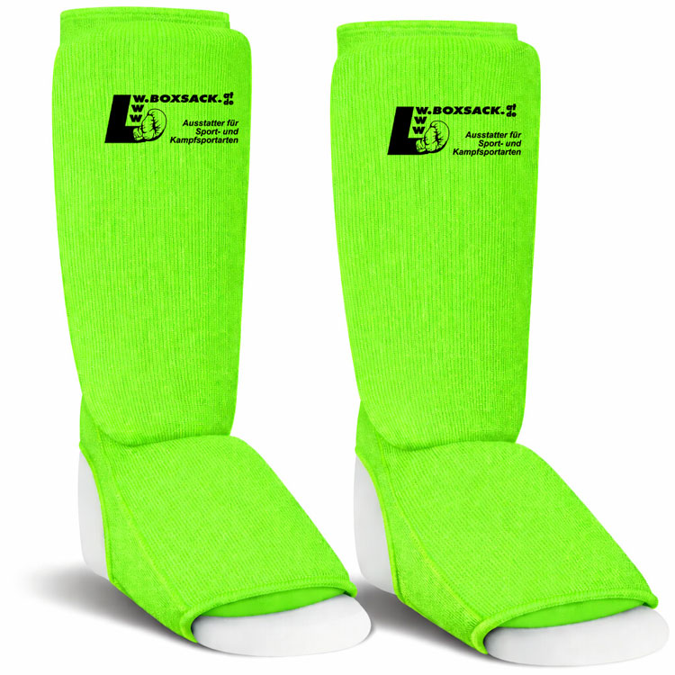Schienbeinschoner Neon - Ristschutz - elastisch – gepolstert Neon-Grün