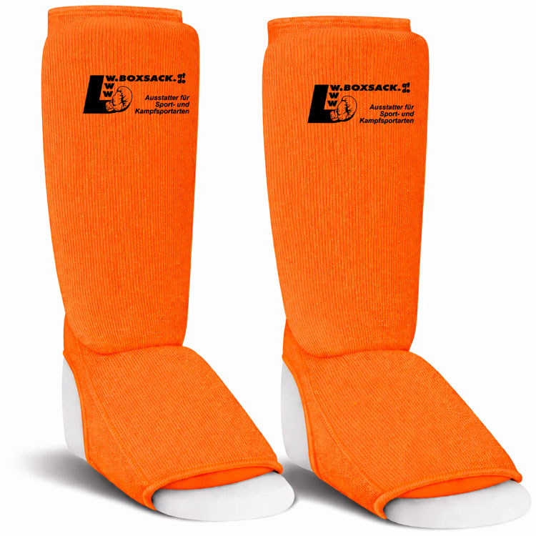 Schienbeinschoner Neon - Ristschutz - elastisch – gepolstert Neon-Orange