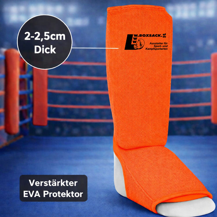 Alternative view of Schienbeinschoner Neon - Ristschutz - elastisch – gepolstert Neon-Orange