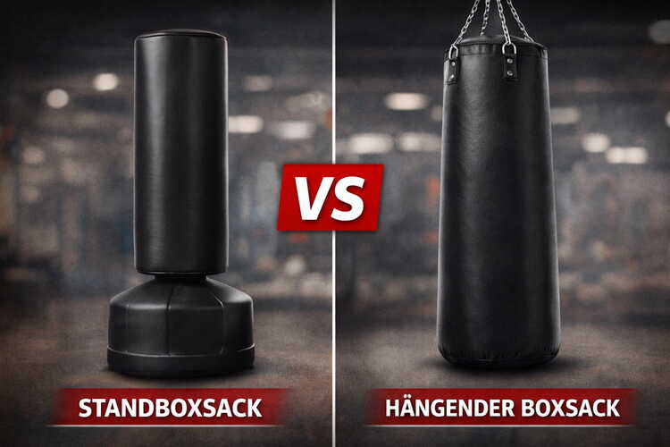Vergleich Standboxsack und hängender Boxsack im direkten Trainingsvergleich
