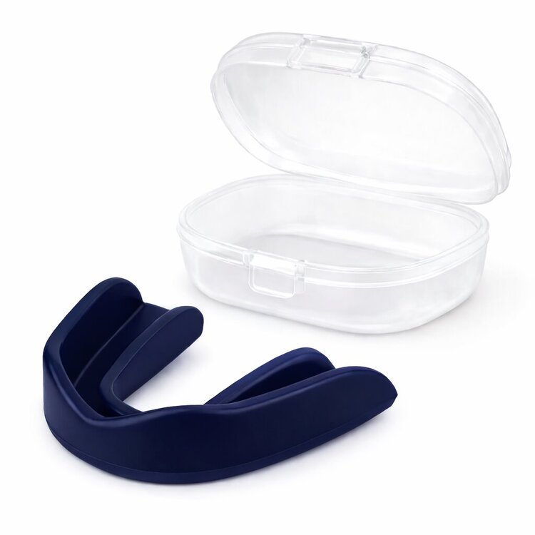 Zahnschutz einfach Dunkelblau in Aufbewahrungsdose