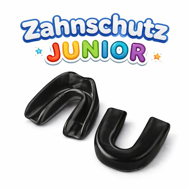 Zahnschutz JUNIOR Schwarz mit Dose